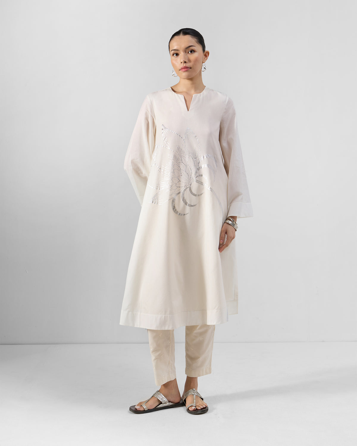 Vaya Kurta - Printed Cotton Silk A-Line Fit