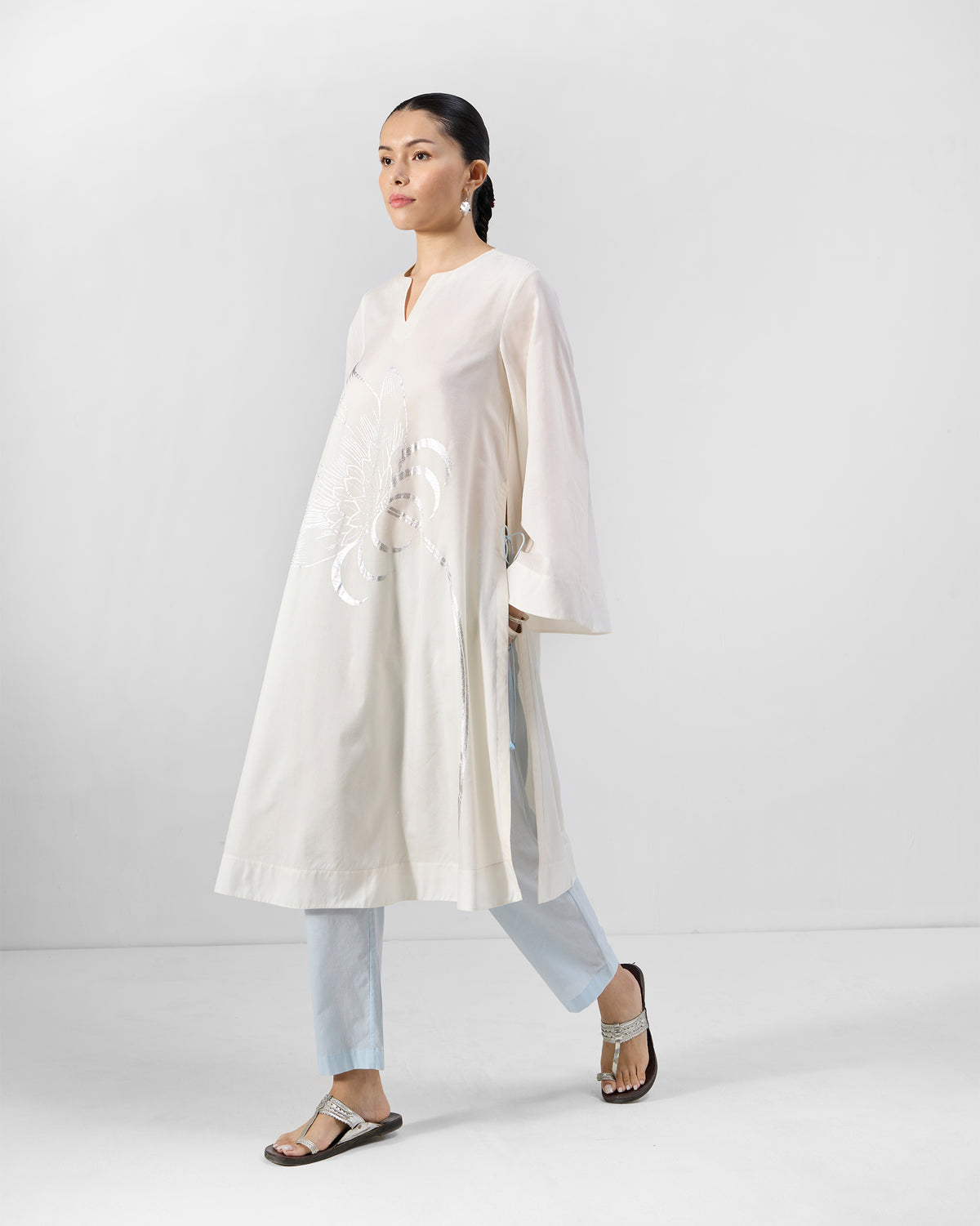 Vaya Kurta - Printed Cotton Silk A-Line Fit