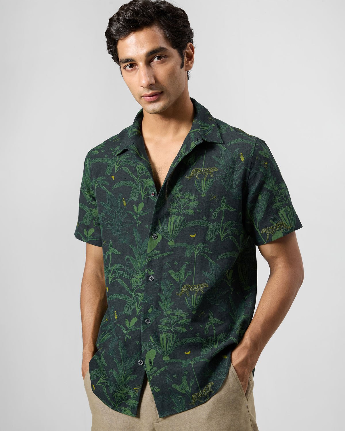 Half Sleeve Shirt - Cotton Linen Classic Fit