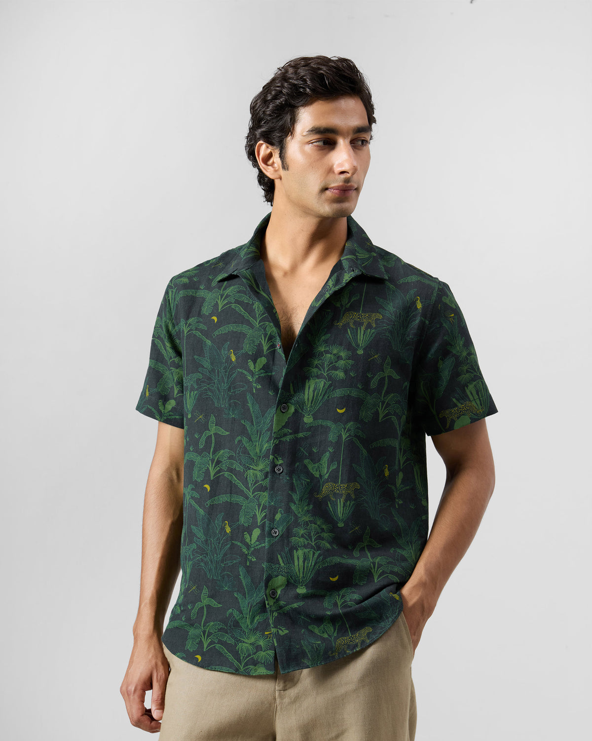 Half Sleeve Shirt - Cotton Linen Classic Fit