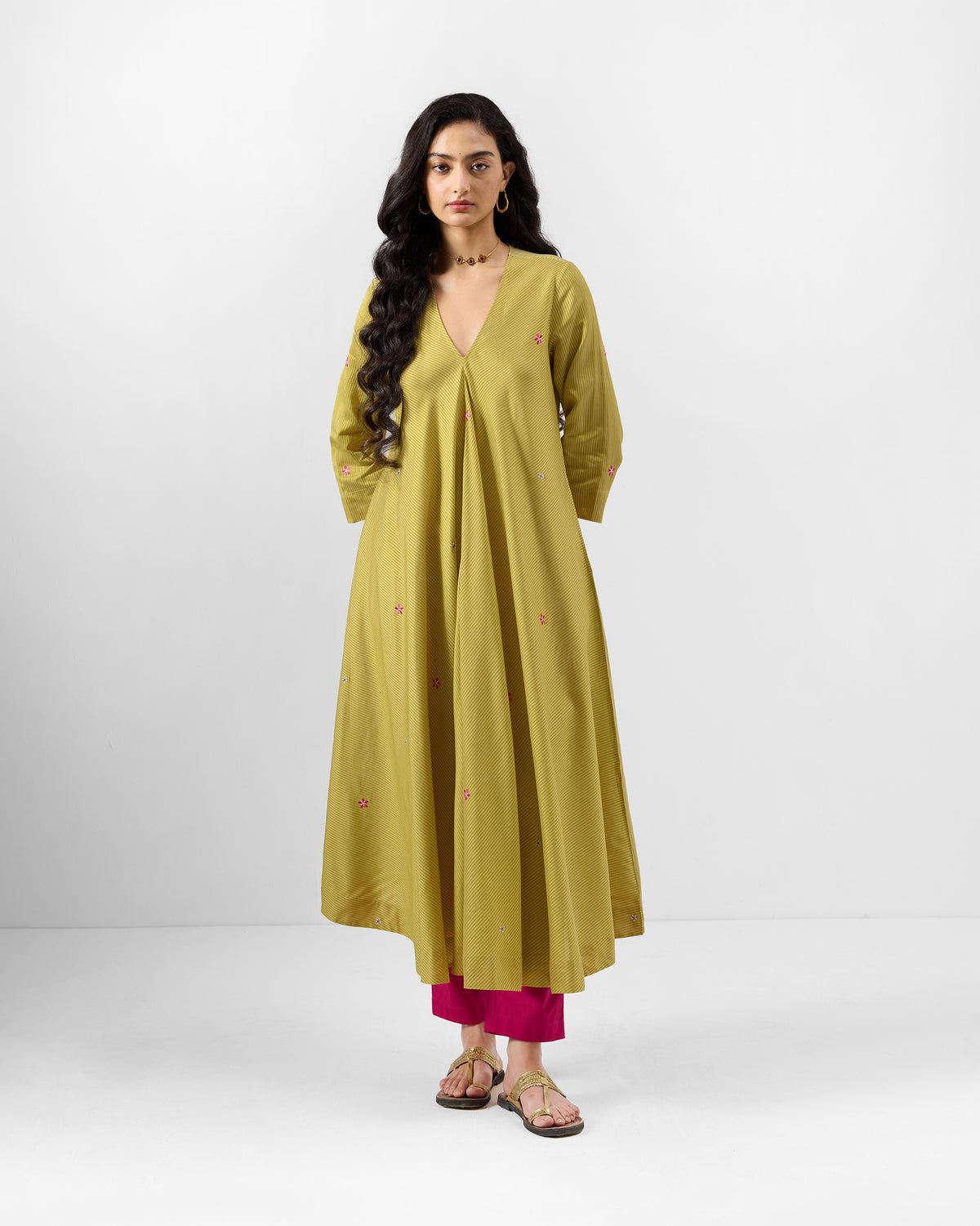 Murud Flared Kurta - Silk Blend A-Line Fit