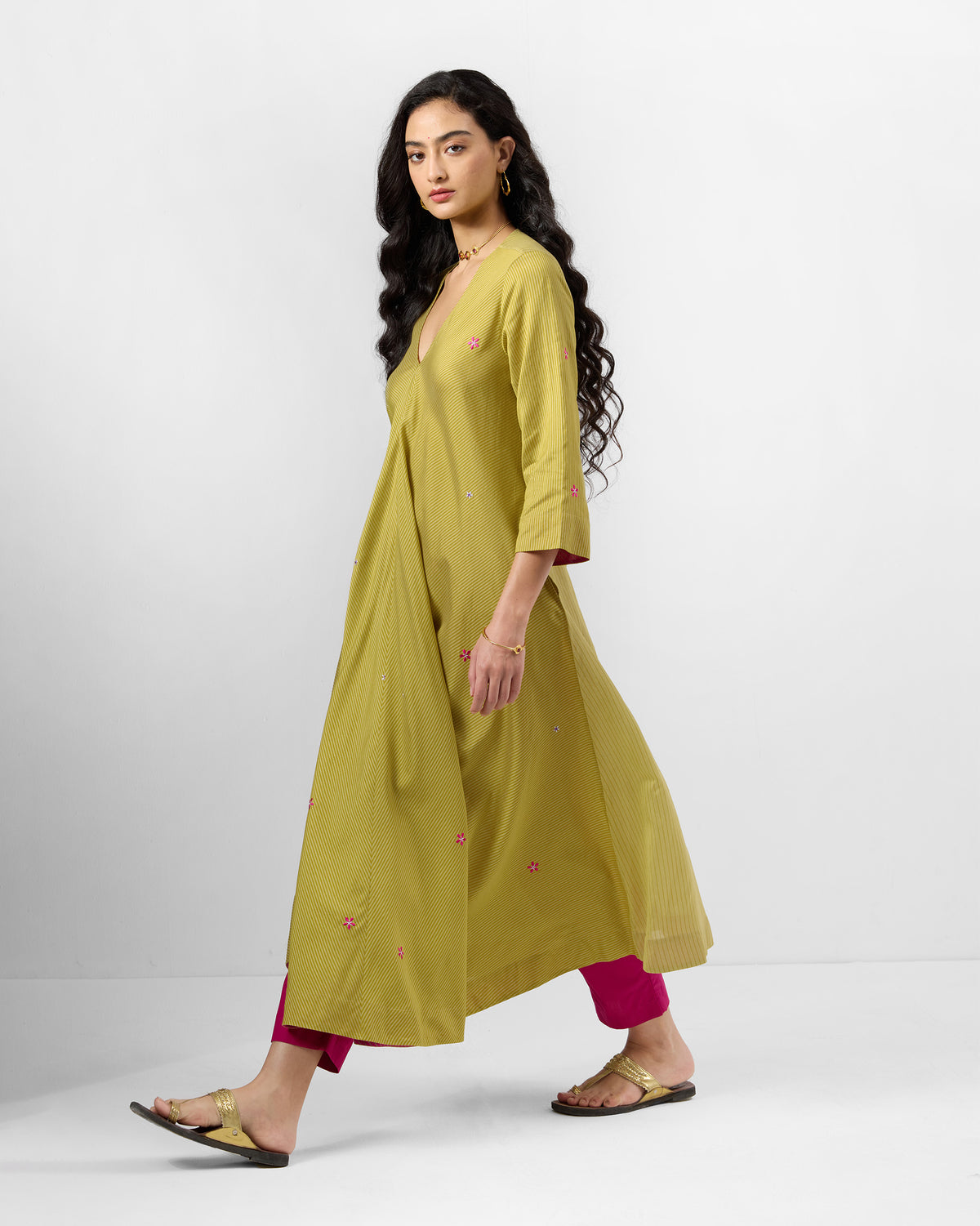Murud Flared Kurta - Silk Blend A-Line Fit