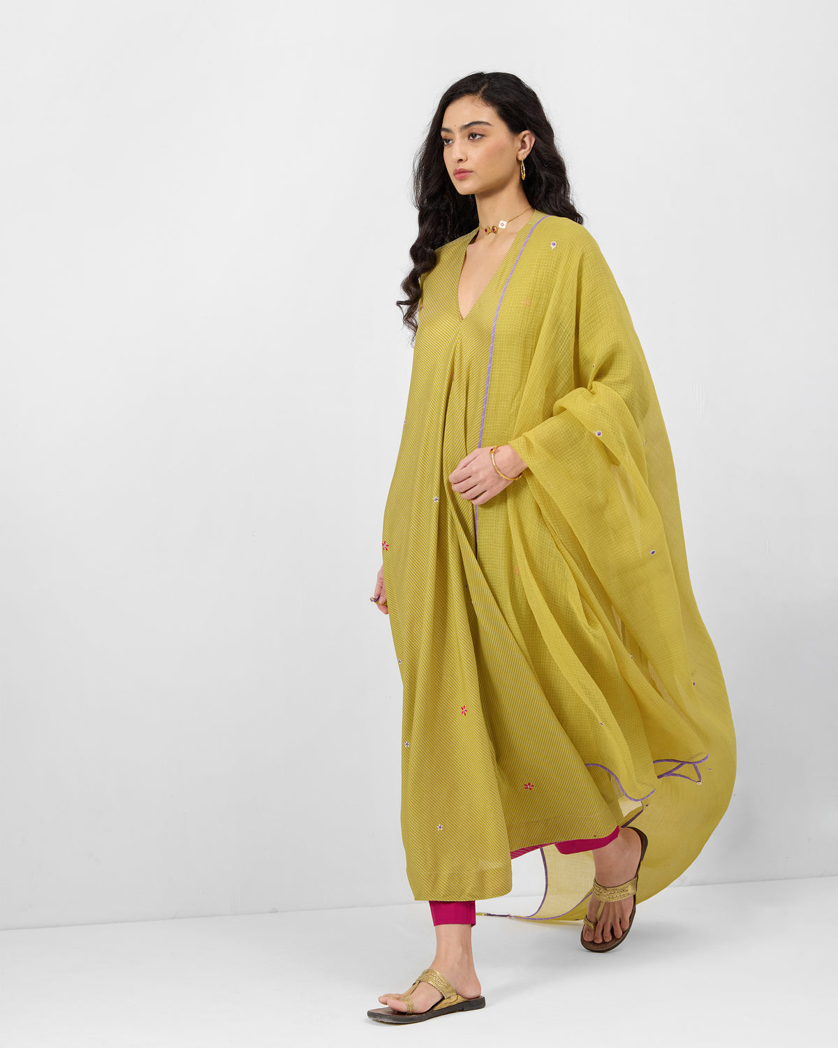 Murud Flared Kurta - Silk Blend A-Line Fit
