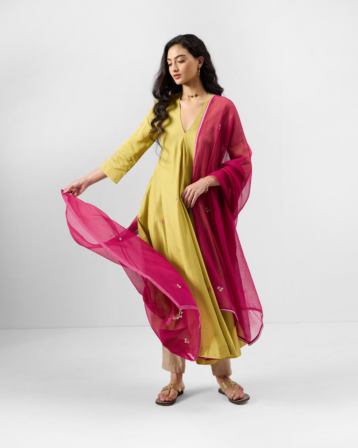 Murud Flared Kurta - Silk Blend A-Line Fit