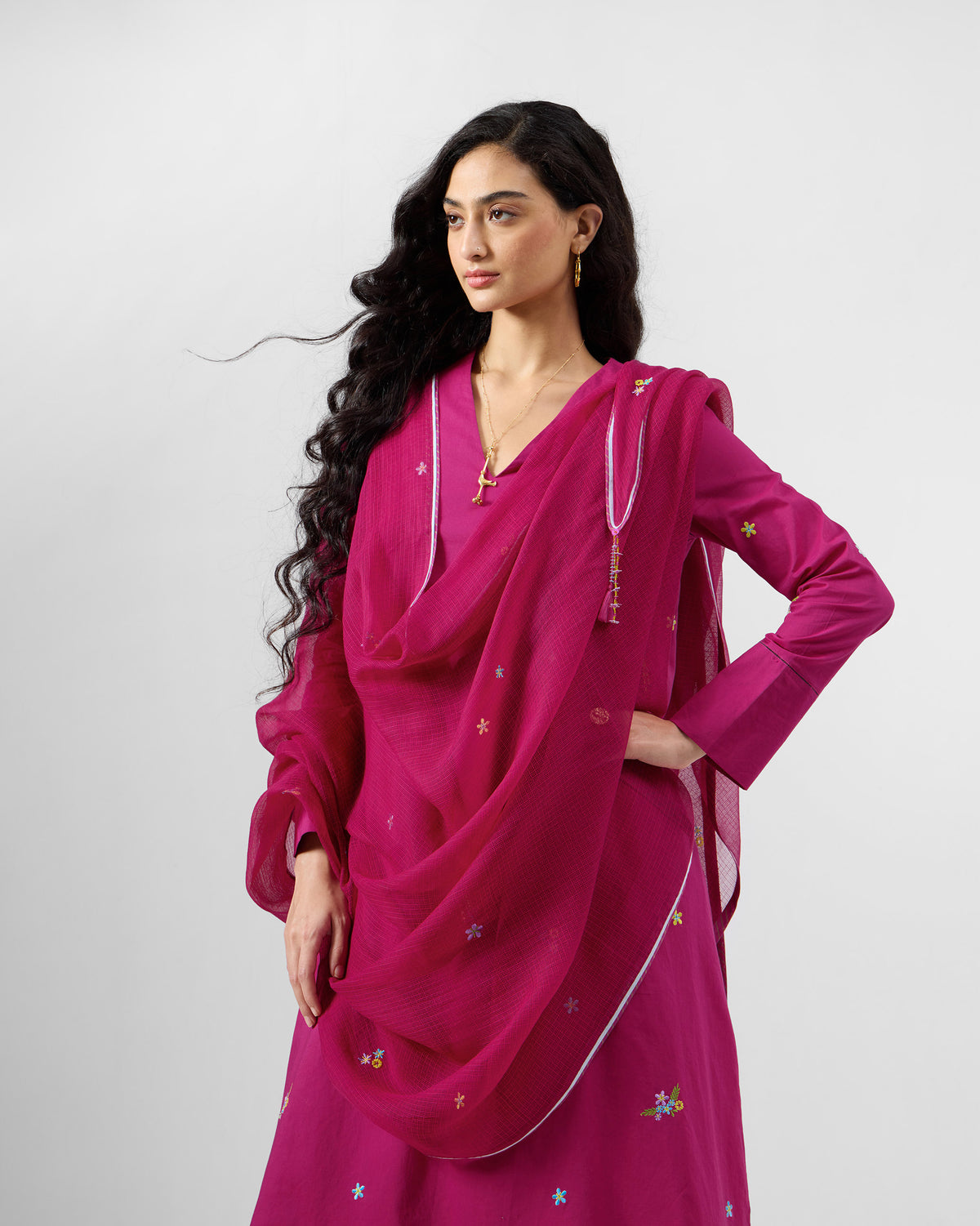 Sitra Dupatta - Embroidered Cotton Blend