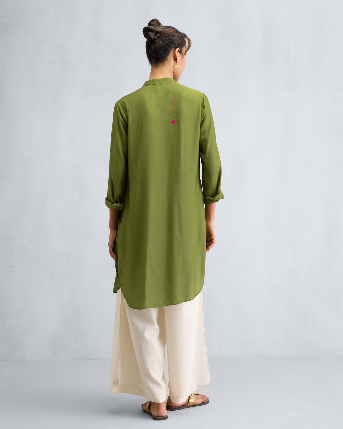Basic Mid Length Kurta - Olive
