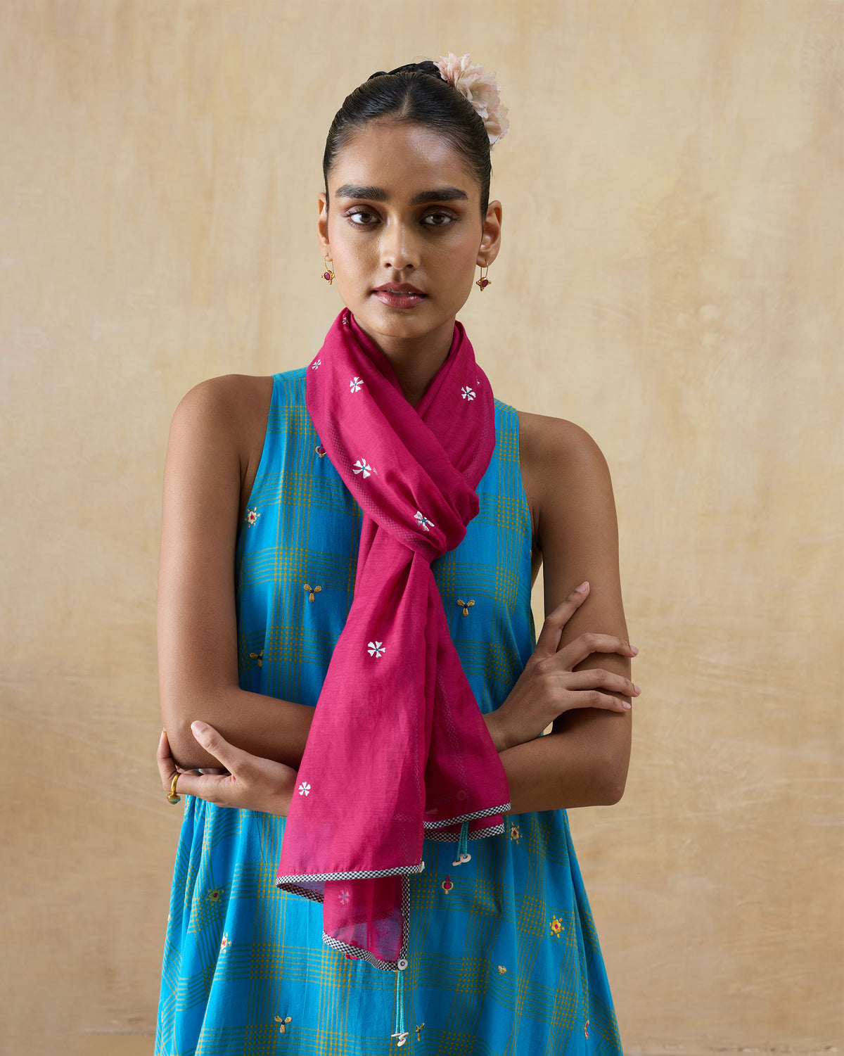 Jashn Scarf - Berry & Silver