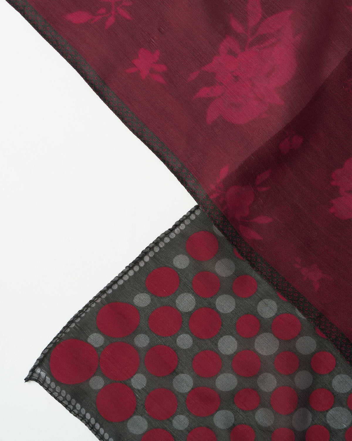 Scarlet Bloom Pocket Sqaures - Maroon & Black