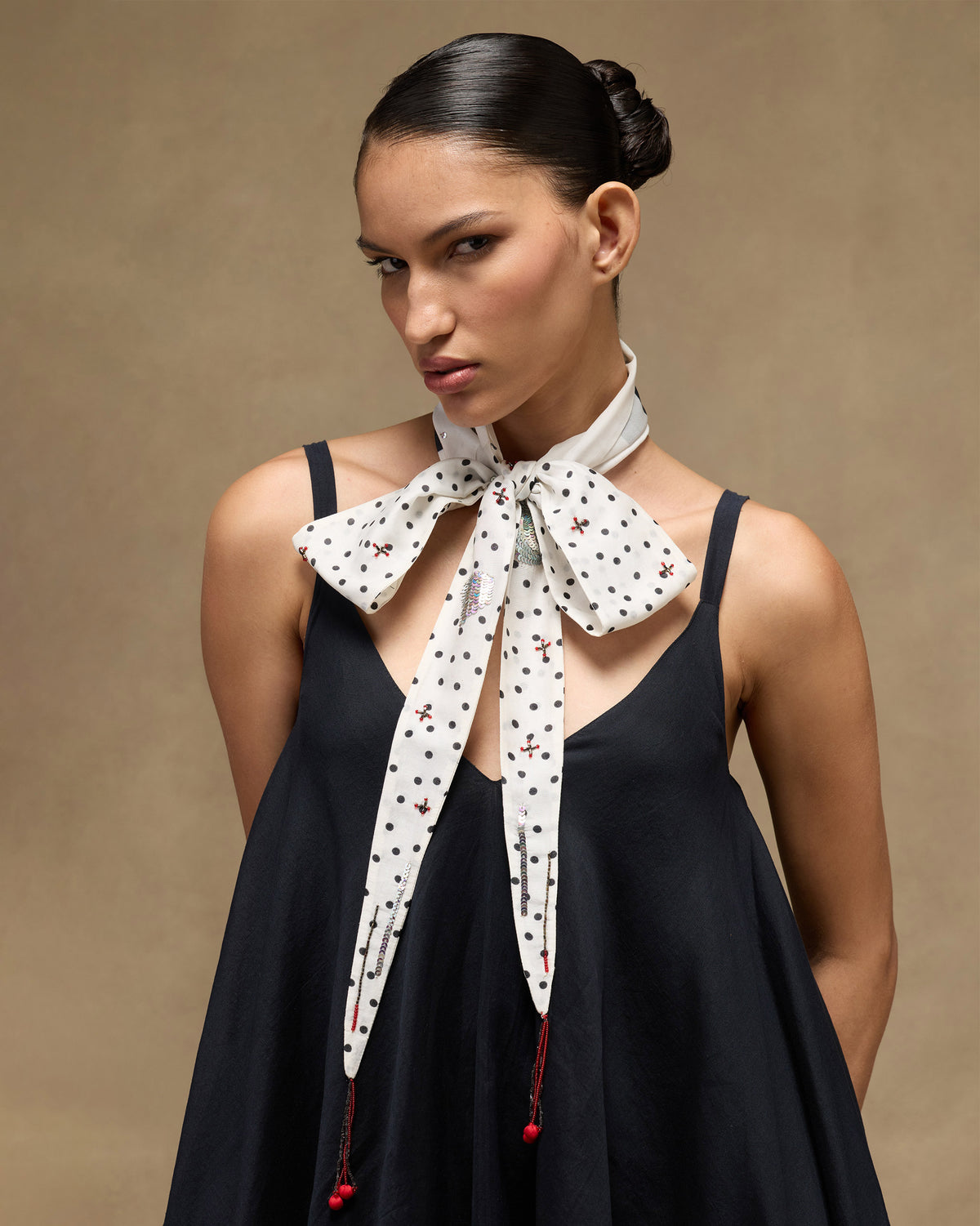 Polka Play Scarf - Ivory