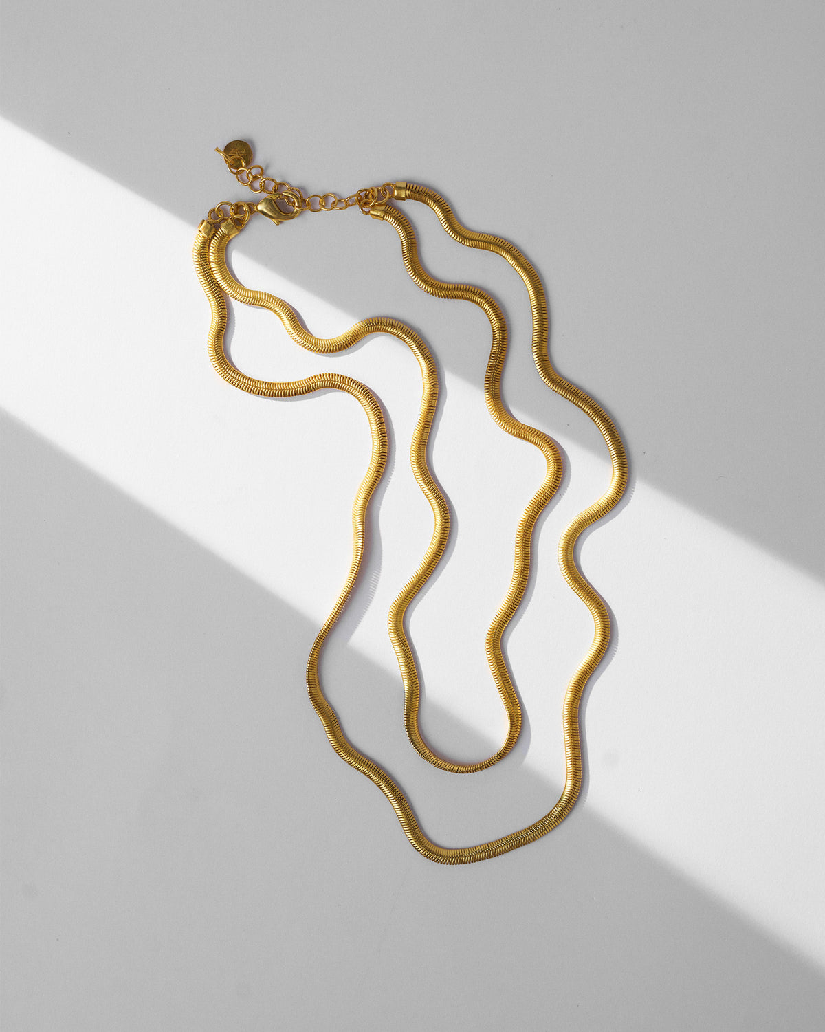 Layered Herringbone Chain - Gold