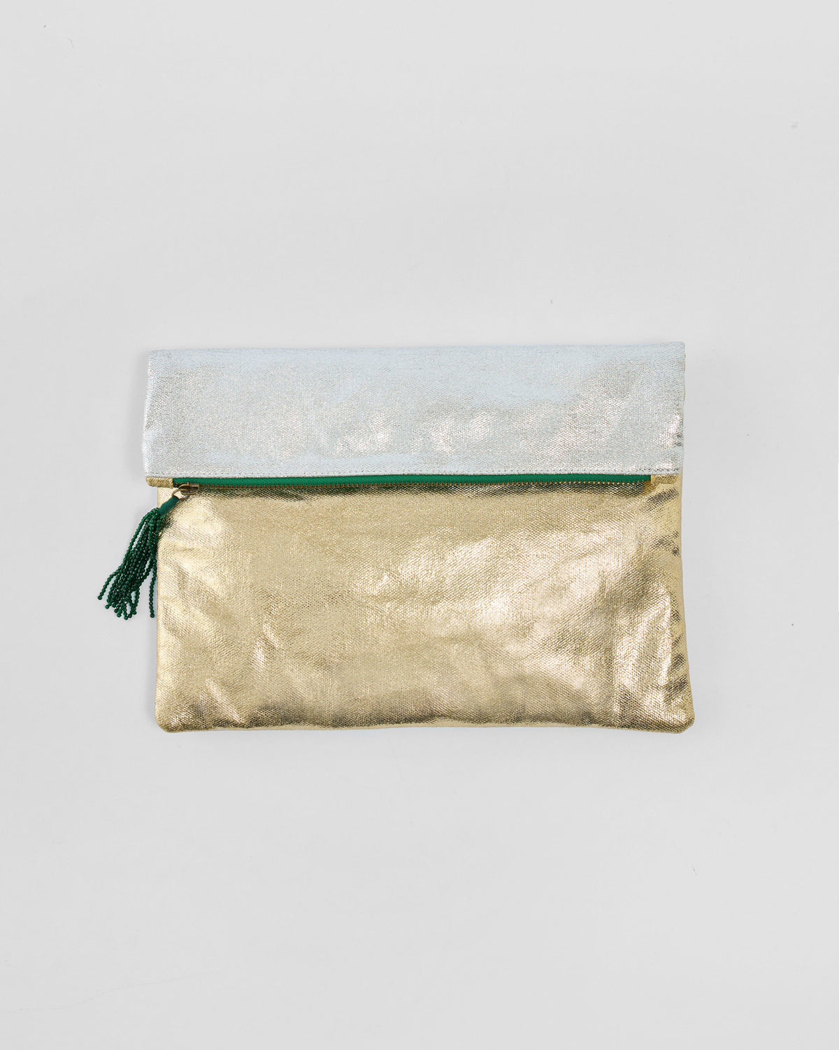 Fold Over Clutch - Gold & Silver