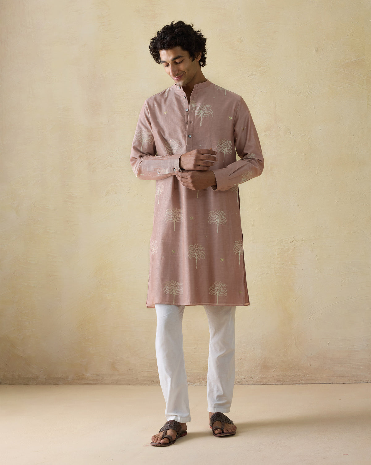 Bageecha Kurta - Printed Cotton Silk Classic Fit