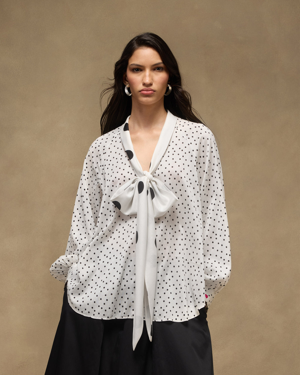Whirl Tie Up Top - Cotton Silk Regular Fit