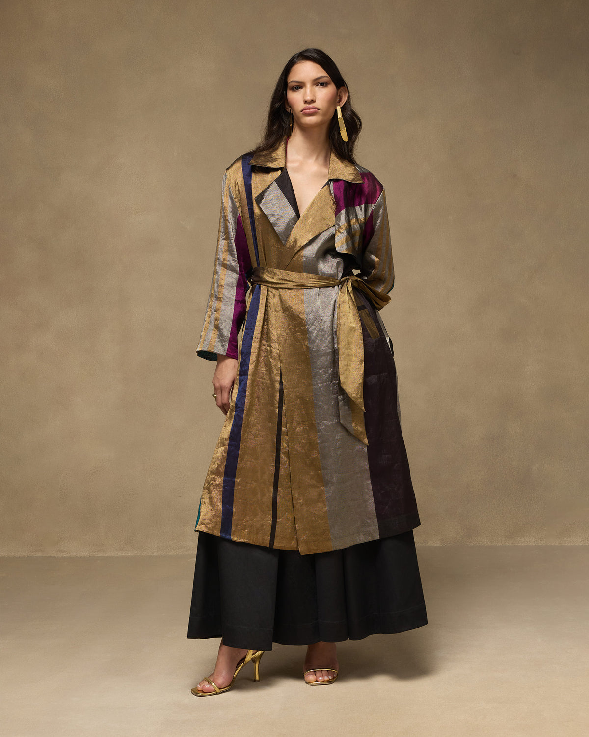 Sera Trench - Metallic Tissue Regular Fit