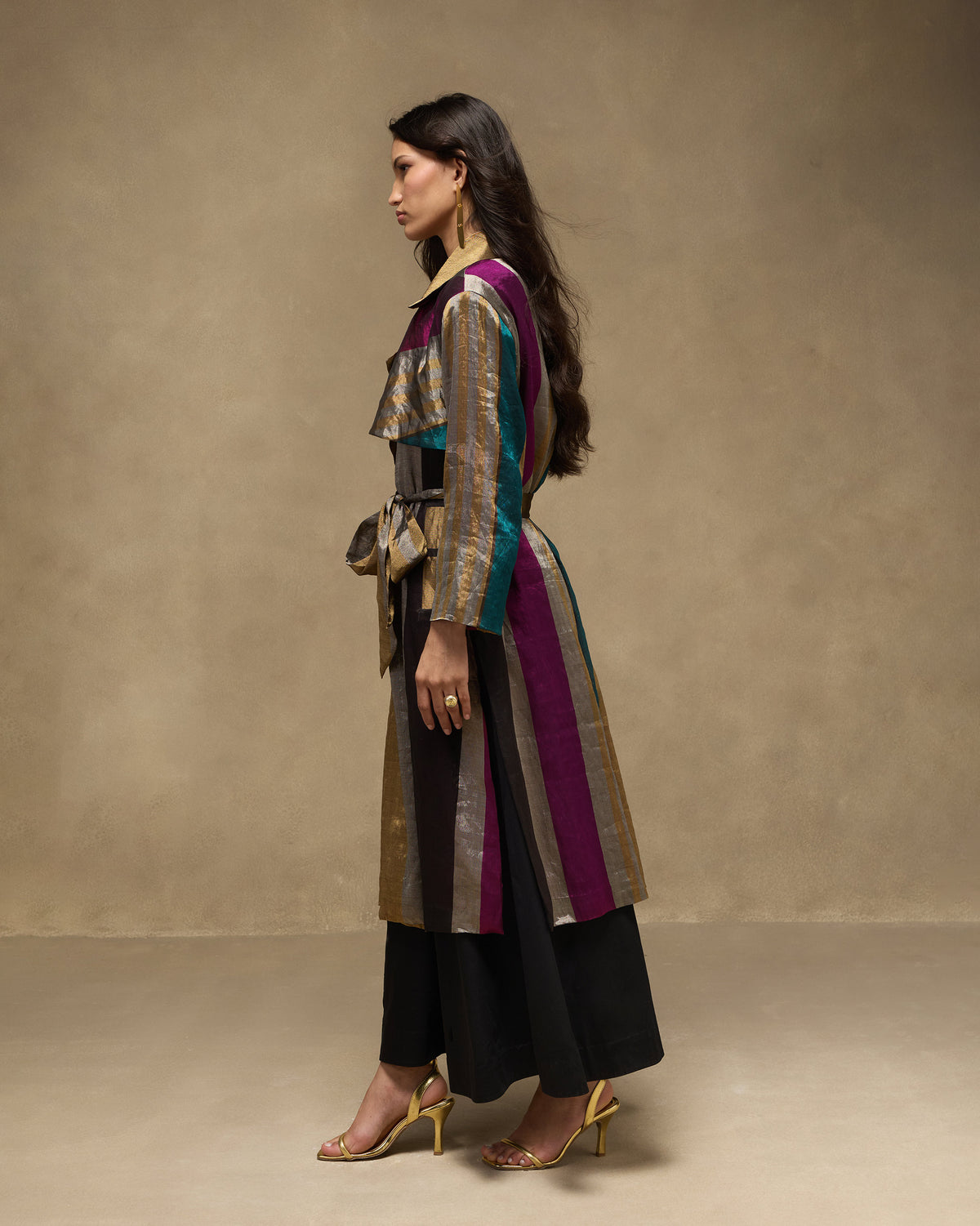 Sera Trench - Metallic Tissue Regular Fit