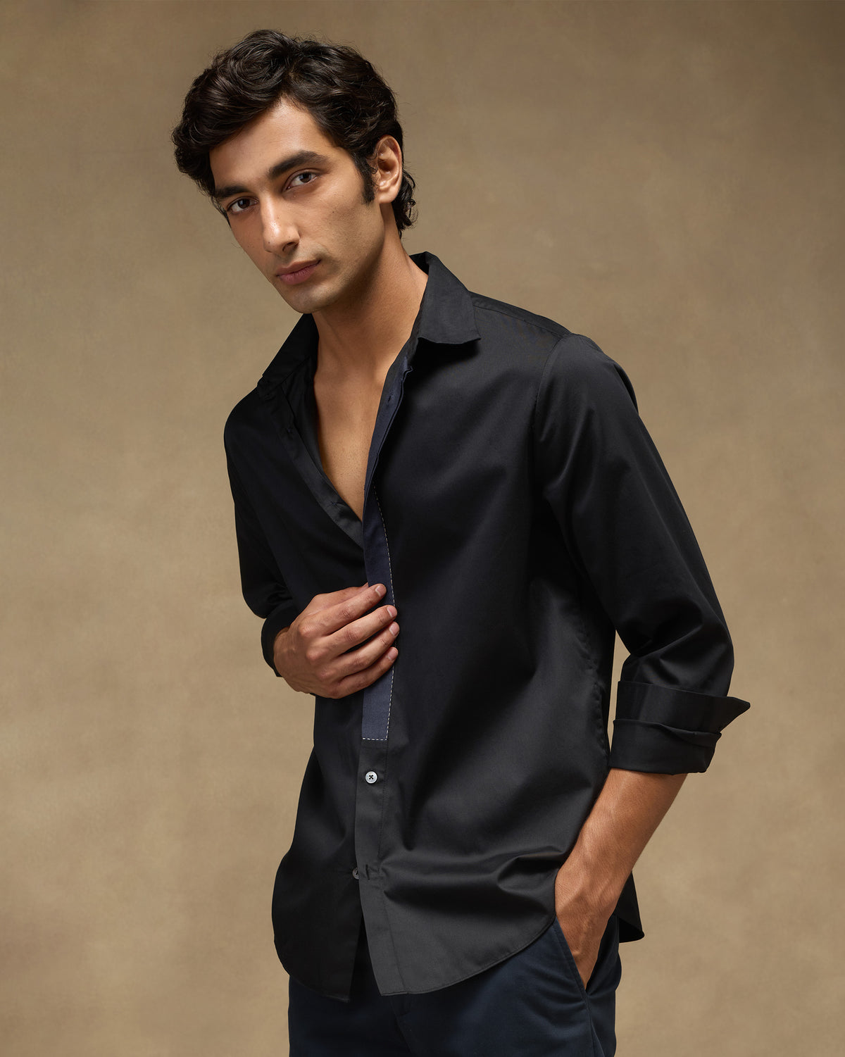 Midnight Shirt - Cotton Satin Classic Fit