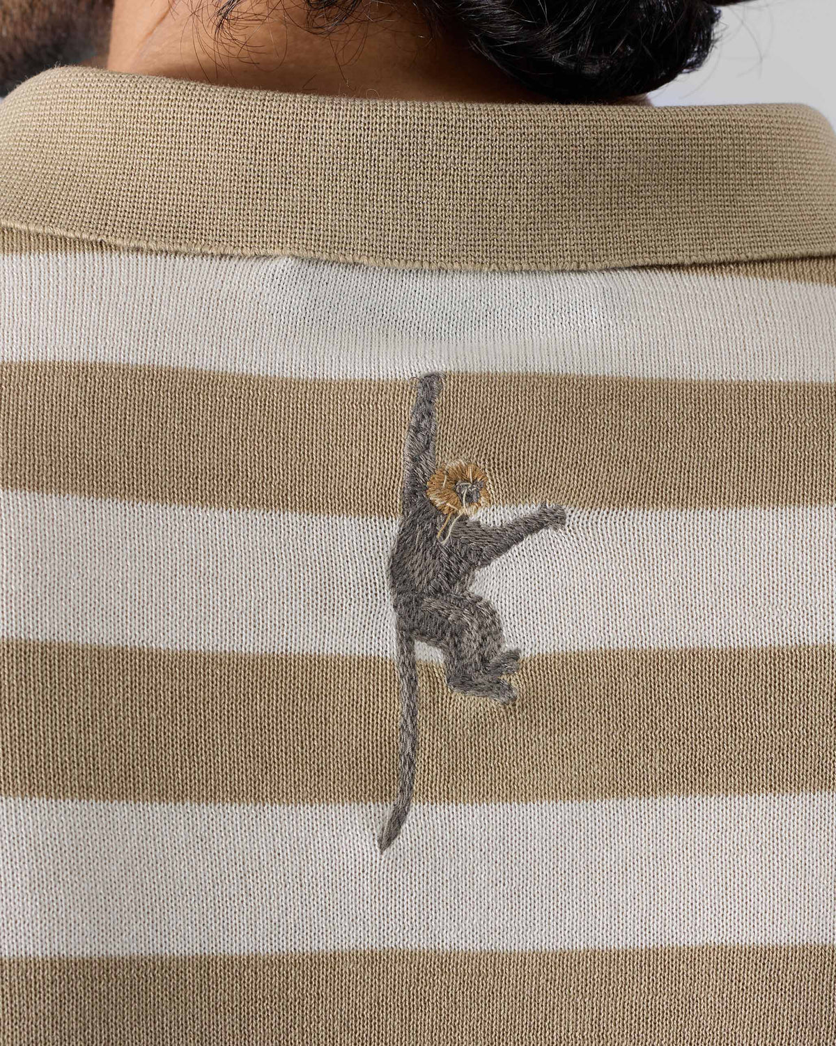Macaque Polo T-Shirt - Ivory & Sand