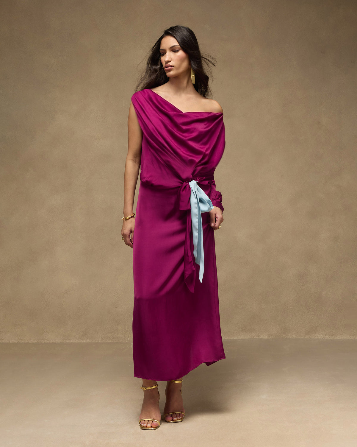 Fireside Dress - Satin Blend Fitted