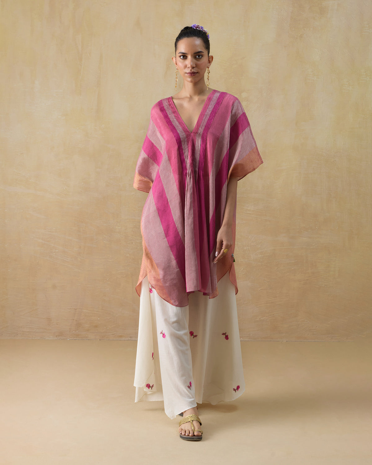 Jhilmil Kaftan - Metallic Tissue Loose Fit
