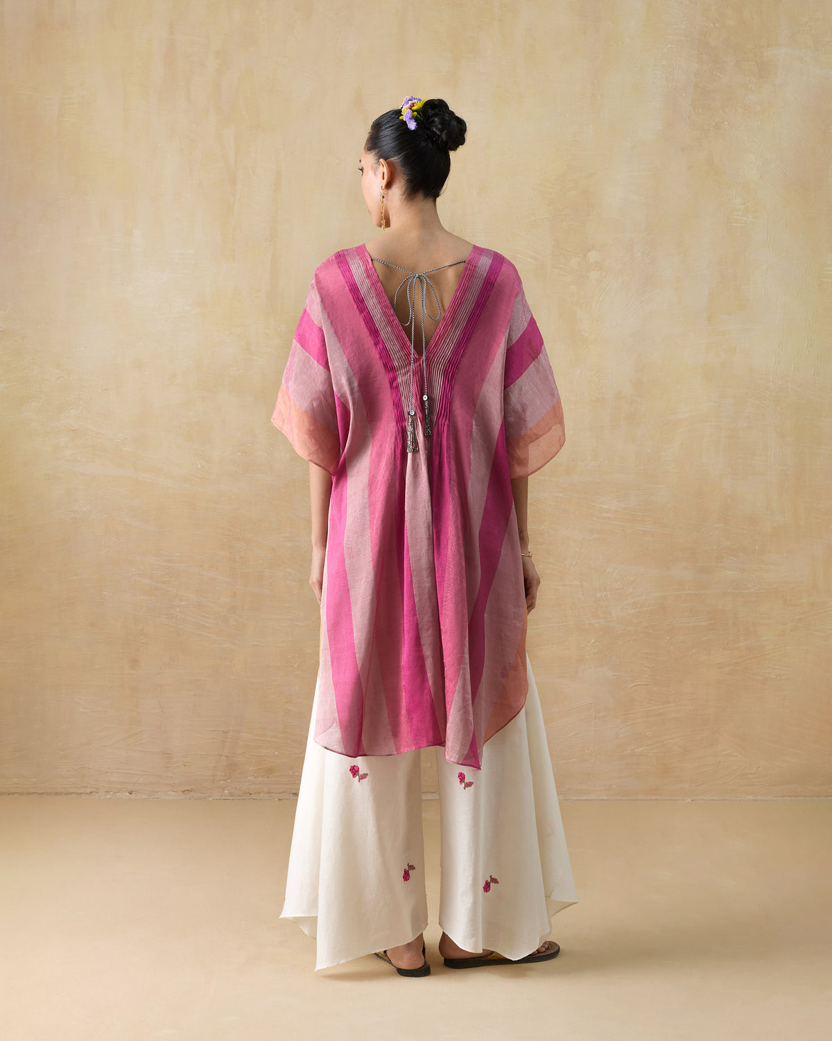 Jhilmil Kaftan - Metallic Tissue Loose Fit