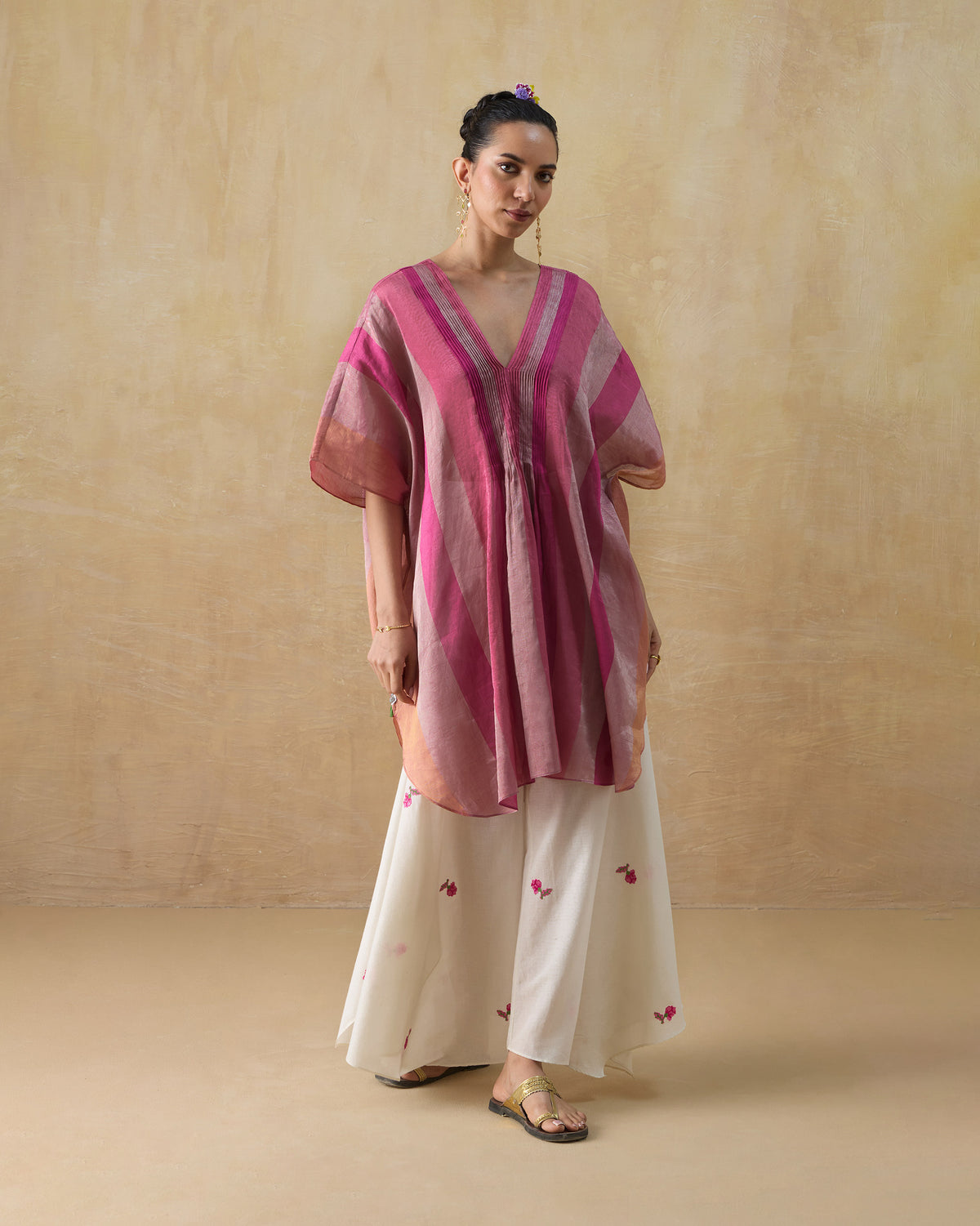 Jhilmil Kaftan - Metallic Tissue Loose Fit