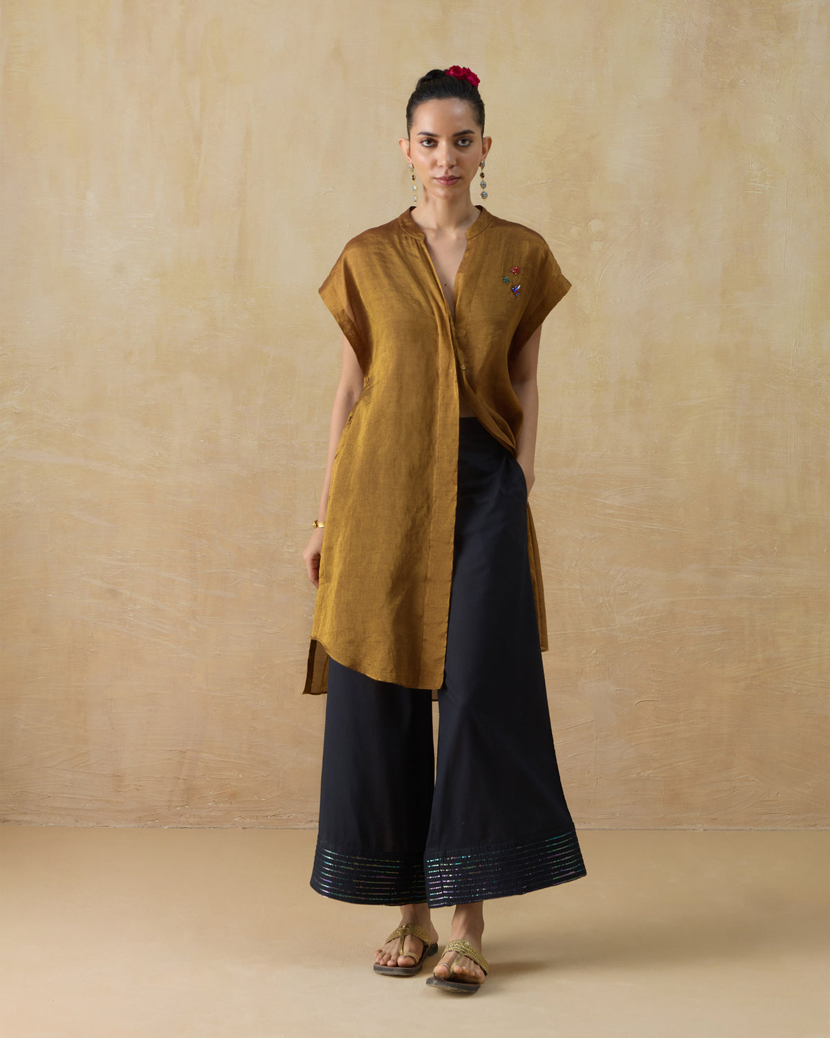 Tango Kaftan - Metallic Tissue Free Size