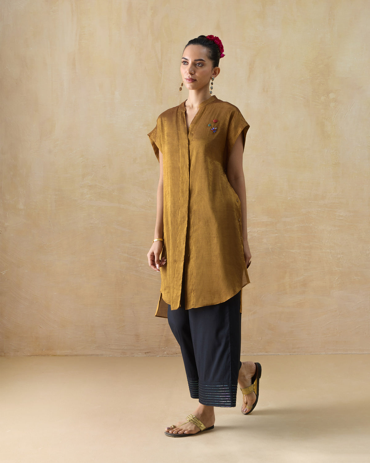 Tango Kaftan - Metallic Tissue Free Size