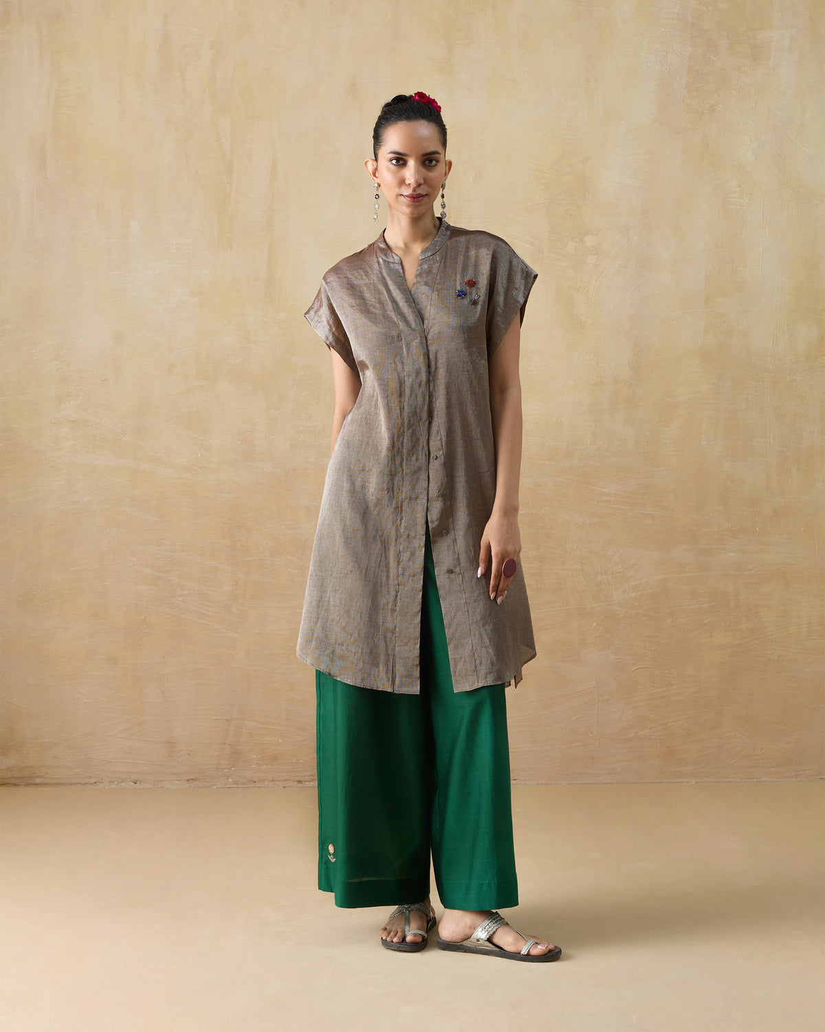 Tango Kaftan - Metallic Tissue Free Size