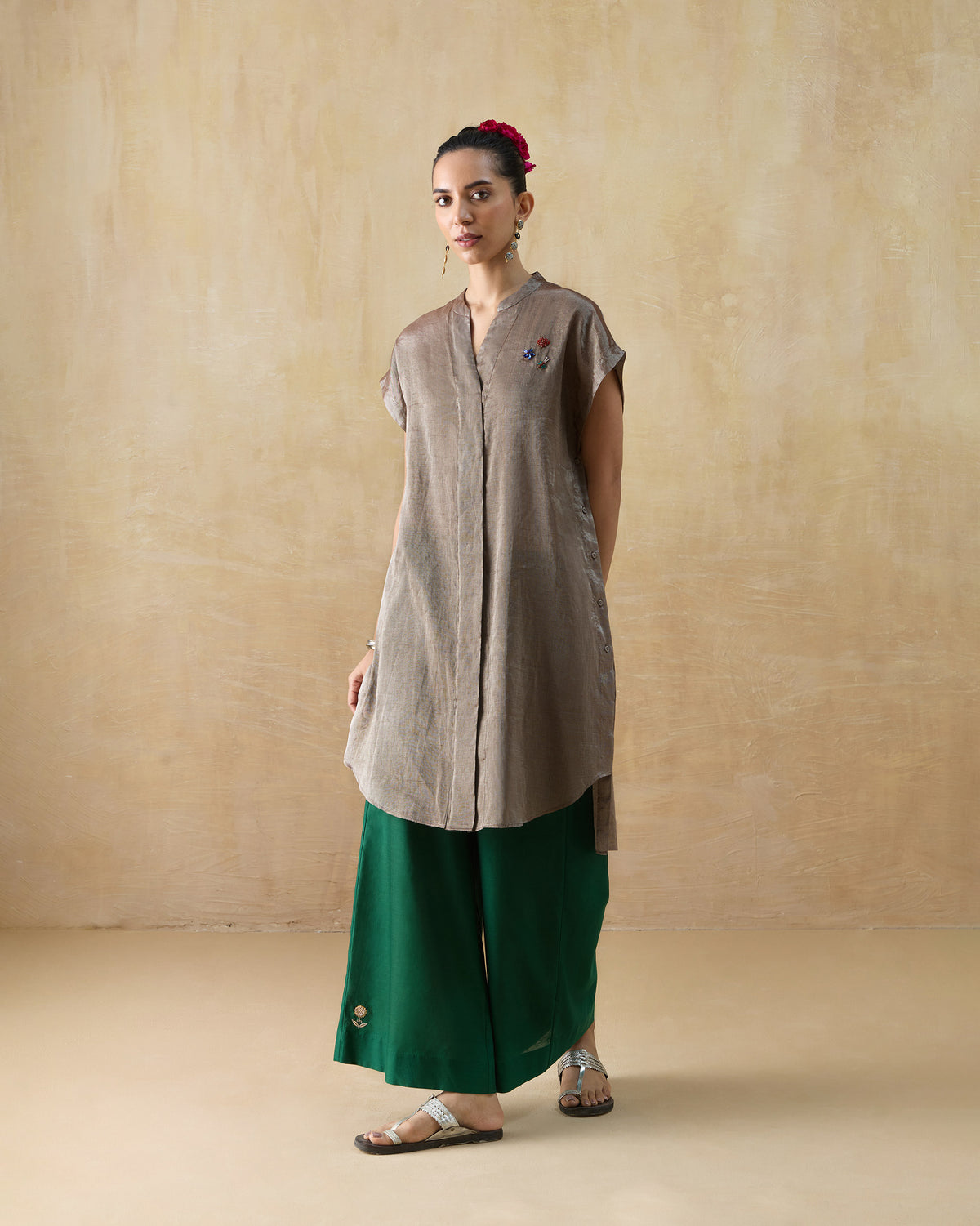 Tango Kaftan - Metallic Tissue Free Size