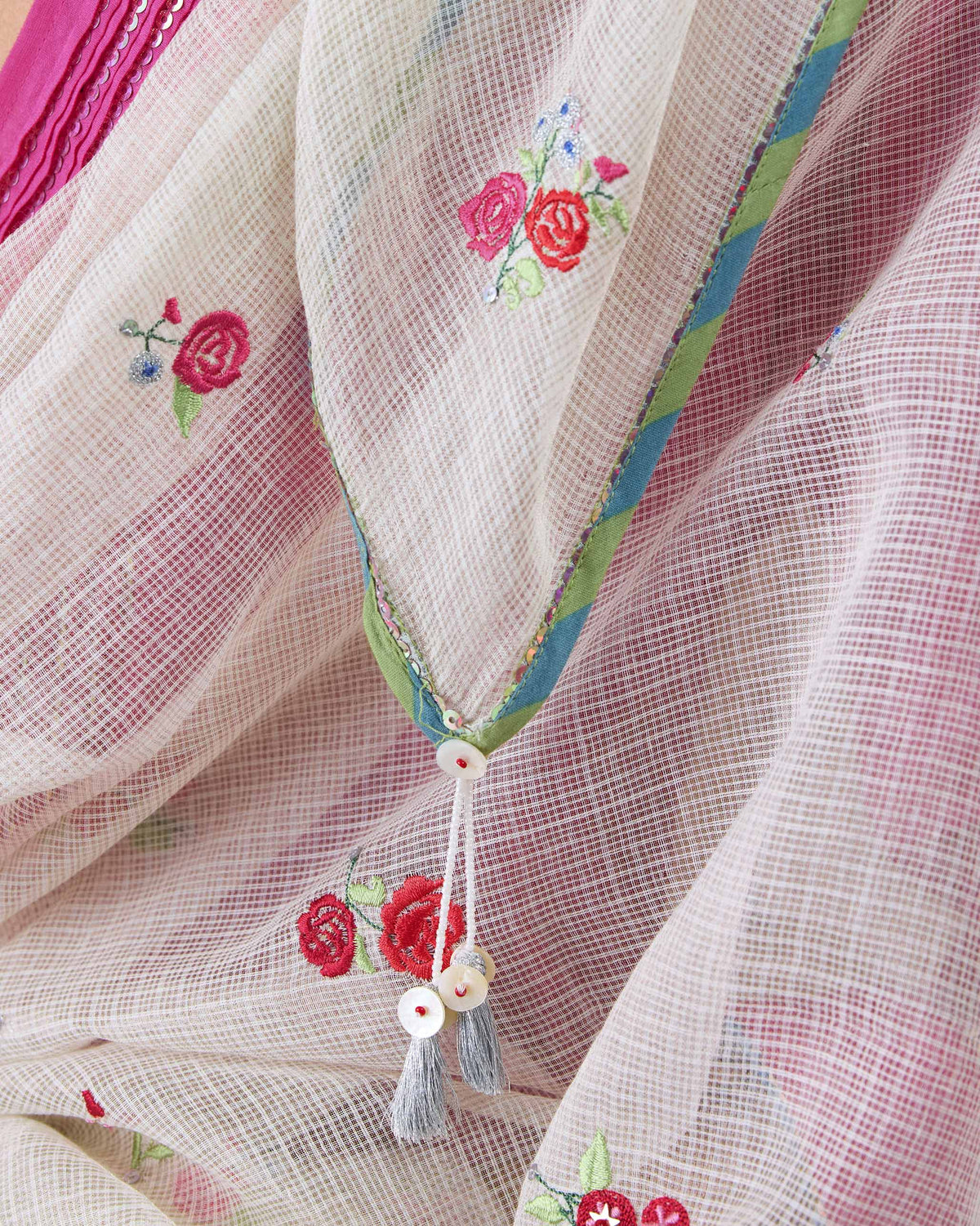Swish Dupatta - Embroidered Silk Blend