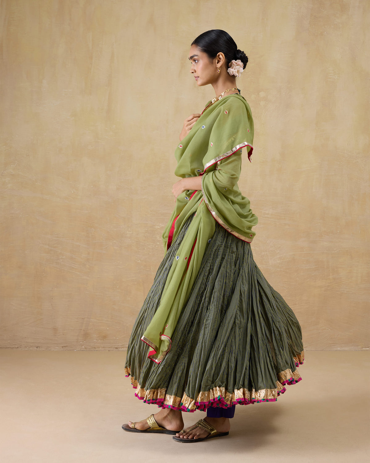 Cauvery Dupatta - Embroidered Cotton Silk