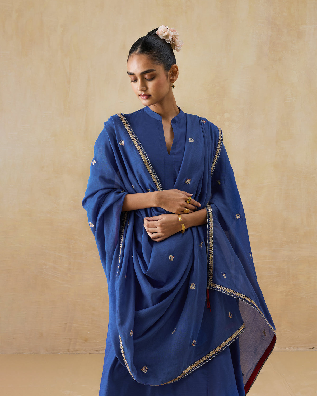Leher Dupatta - Embroidered Cotton Silk