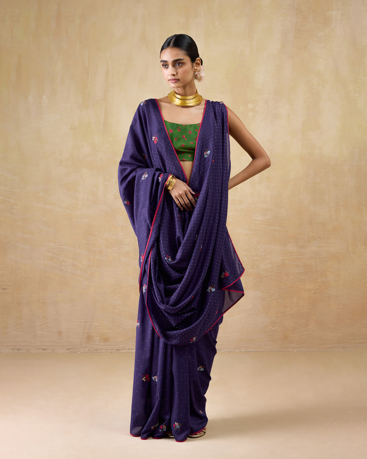 Midnight Dance Sari - Cotton Silk