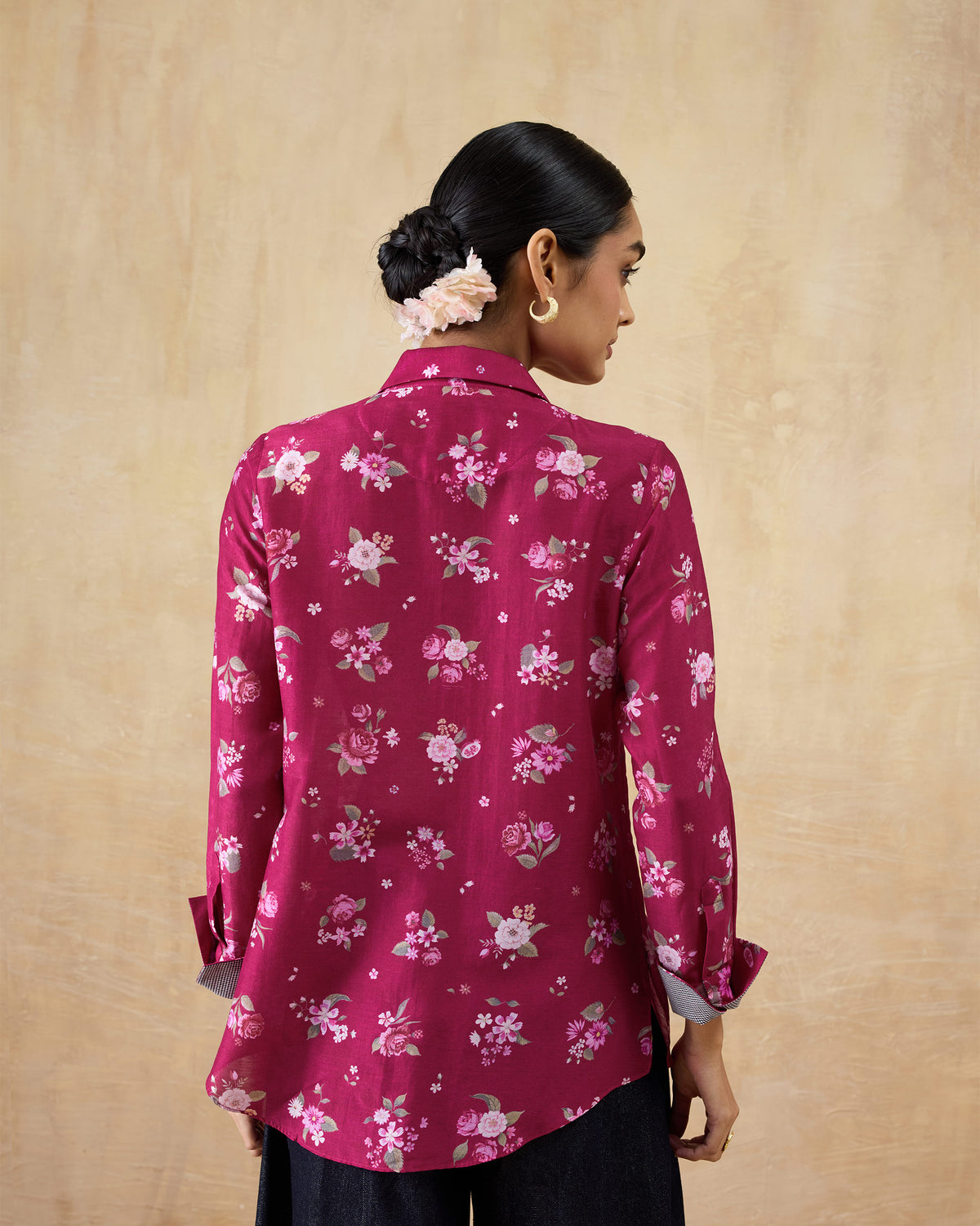 Kaveri Ruffle Shirt - Cotton Silk Regular Fit