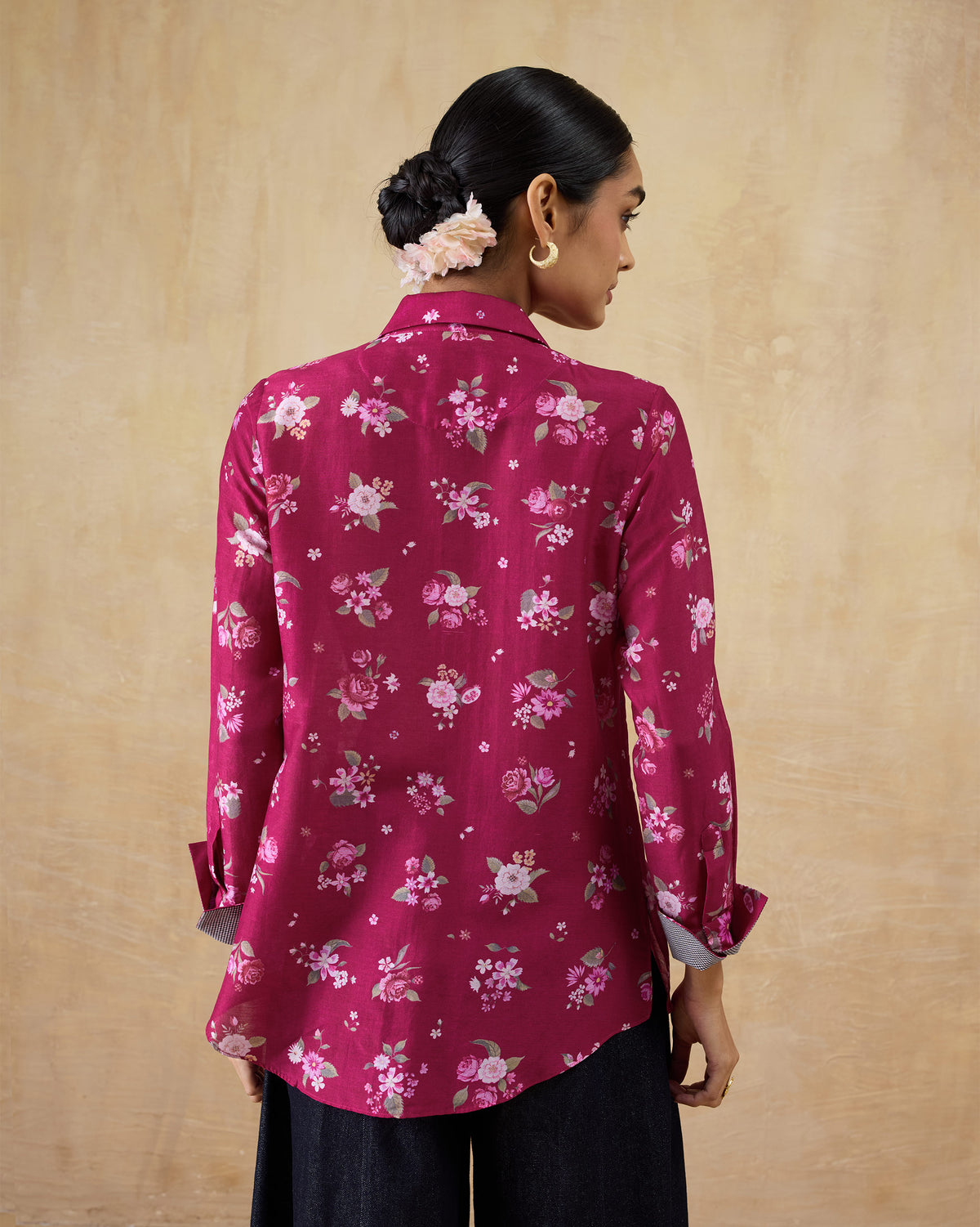 Kaveri Ruffle Shirt - Cotton Silk Regular Fit