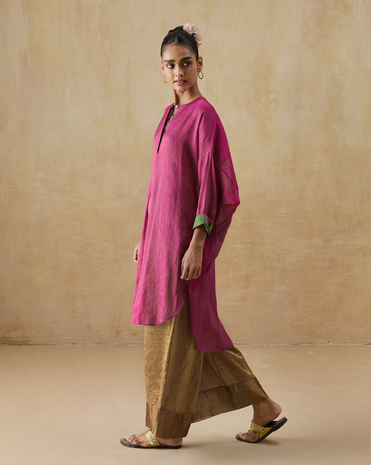Lazy Sunday Tunic - Metallic Tissue Loose Fit