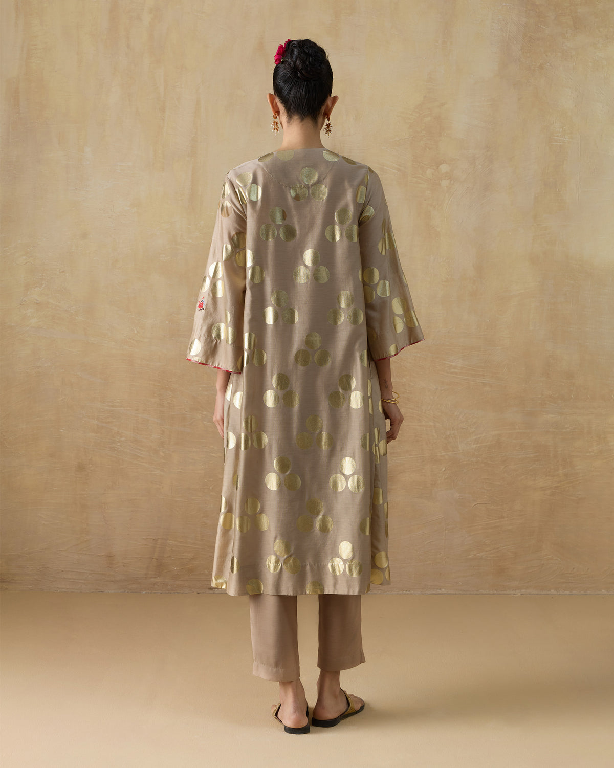 Cloud Dancer Kurta - Cotton Silk A-Line Fit