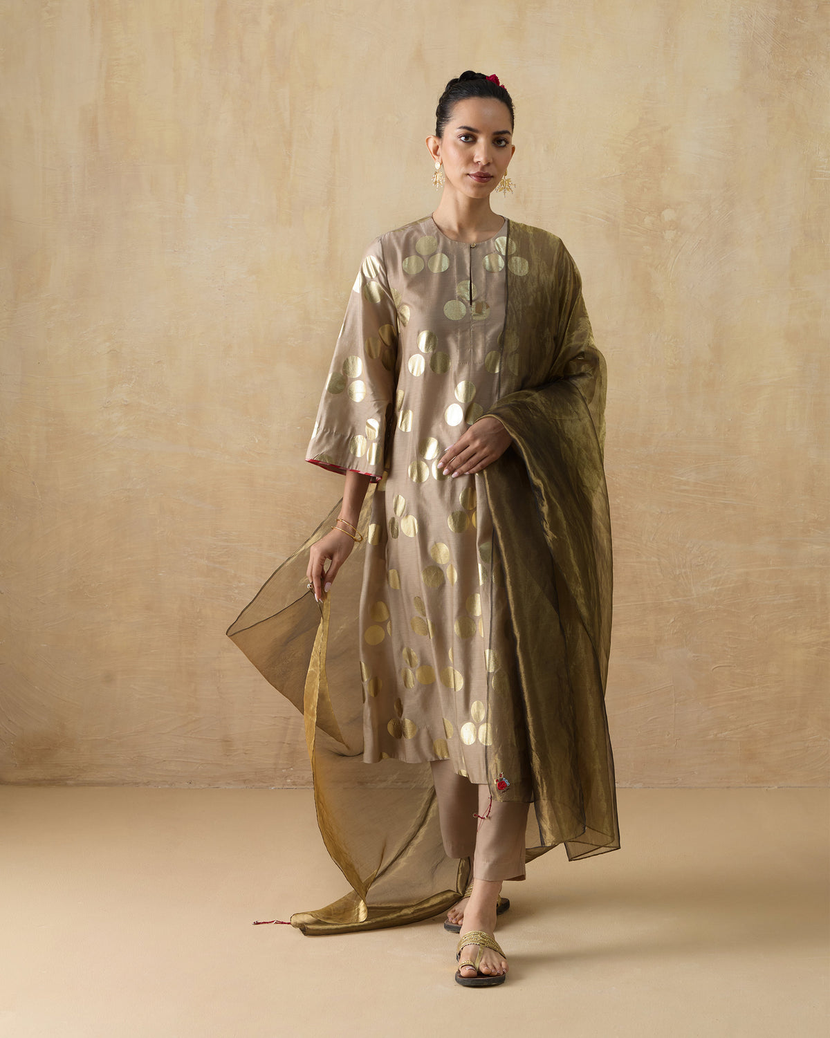 Cloud Dancer Kurta - Cotton Silk A-Line Fit