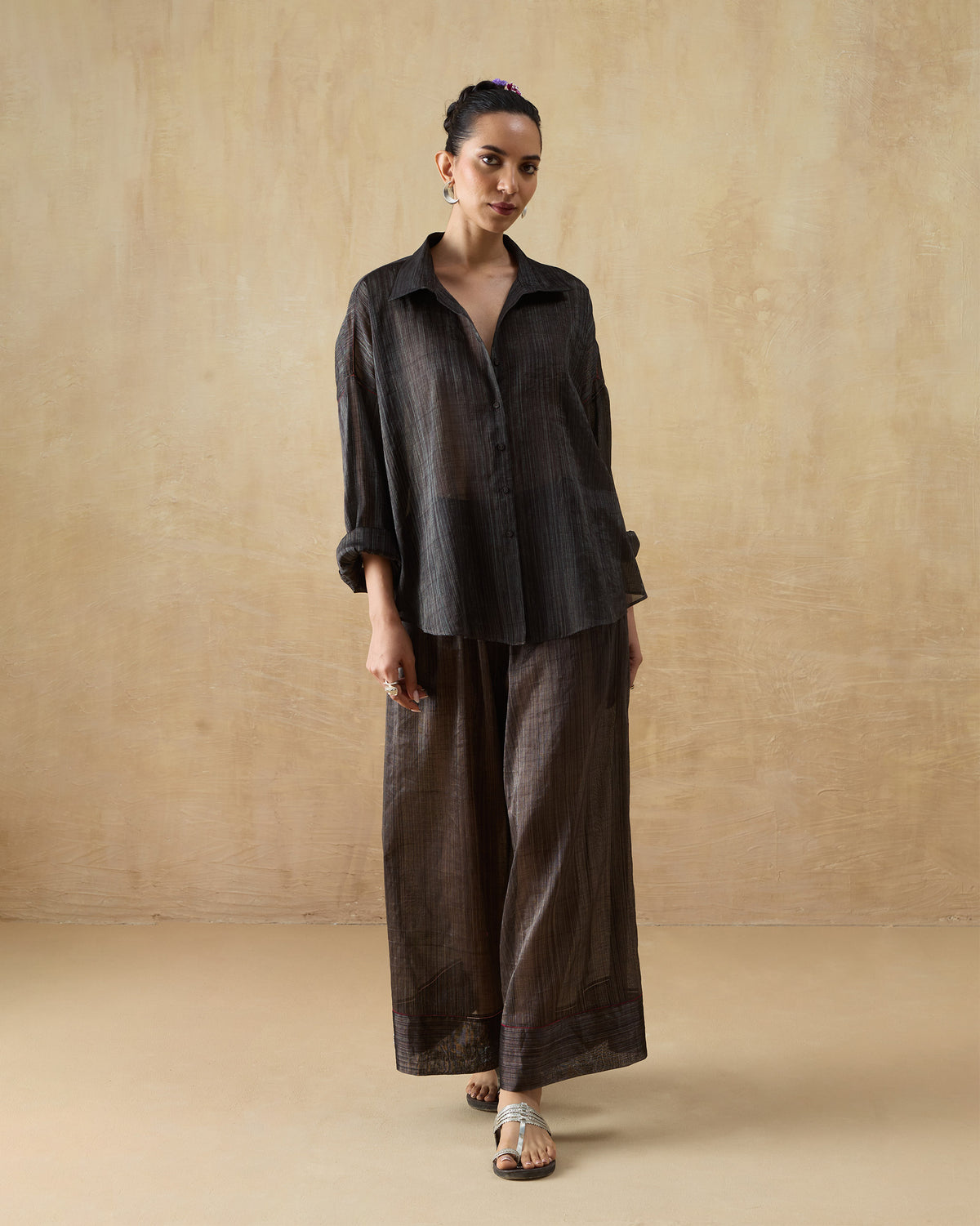 Charisma Pants - Metallic Tissue A-Line Fit