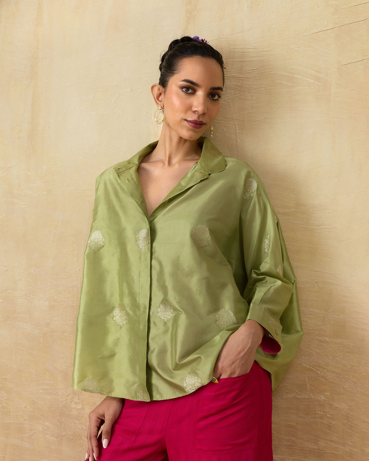Boxy Shirt - Silk Blend Loose Fit
