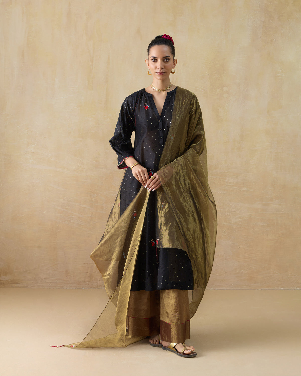 Moonbeam Kurta -
Cotton Silk Regular Fit