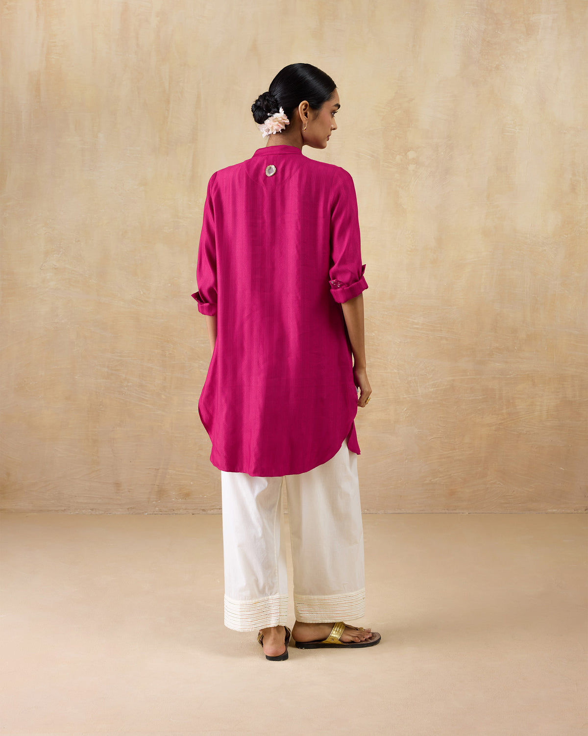 Basic Long Length Kurta - Silk Blend Regular Fit