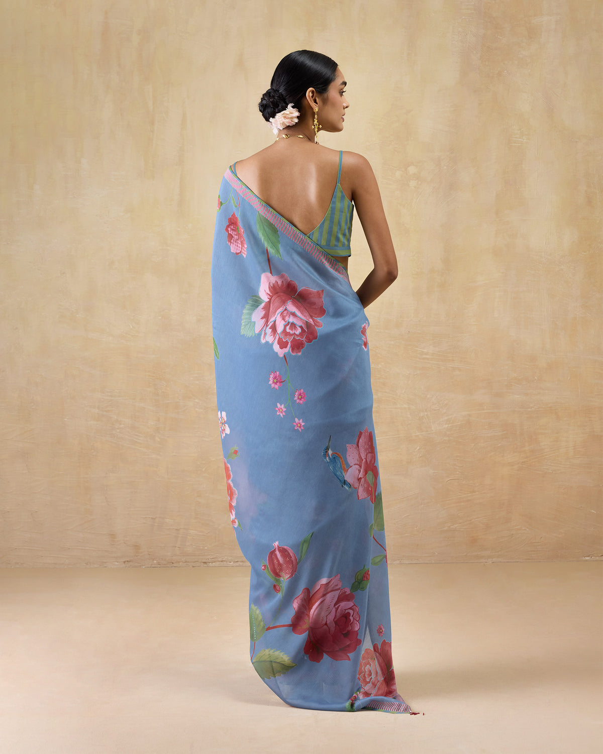 First Bloom Sari - Printed Cotton Silk