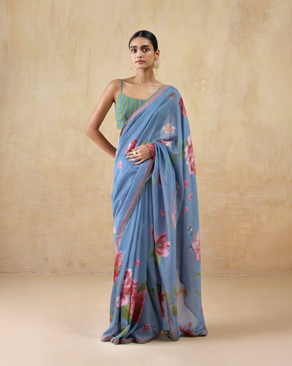 First Bloom Sari - Printed Cotton Silk