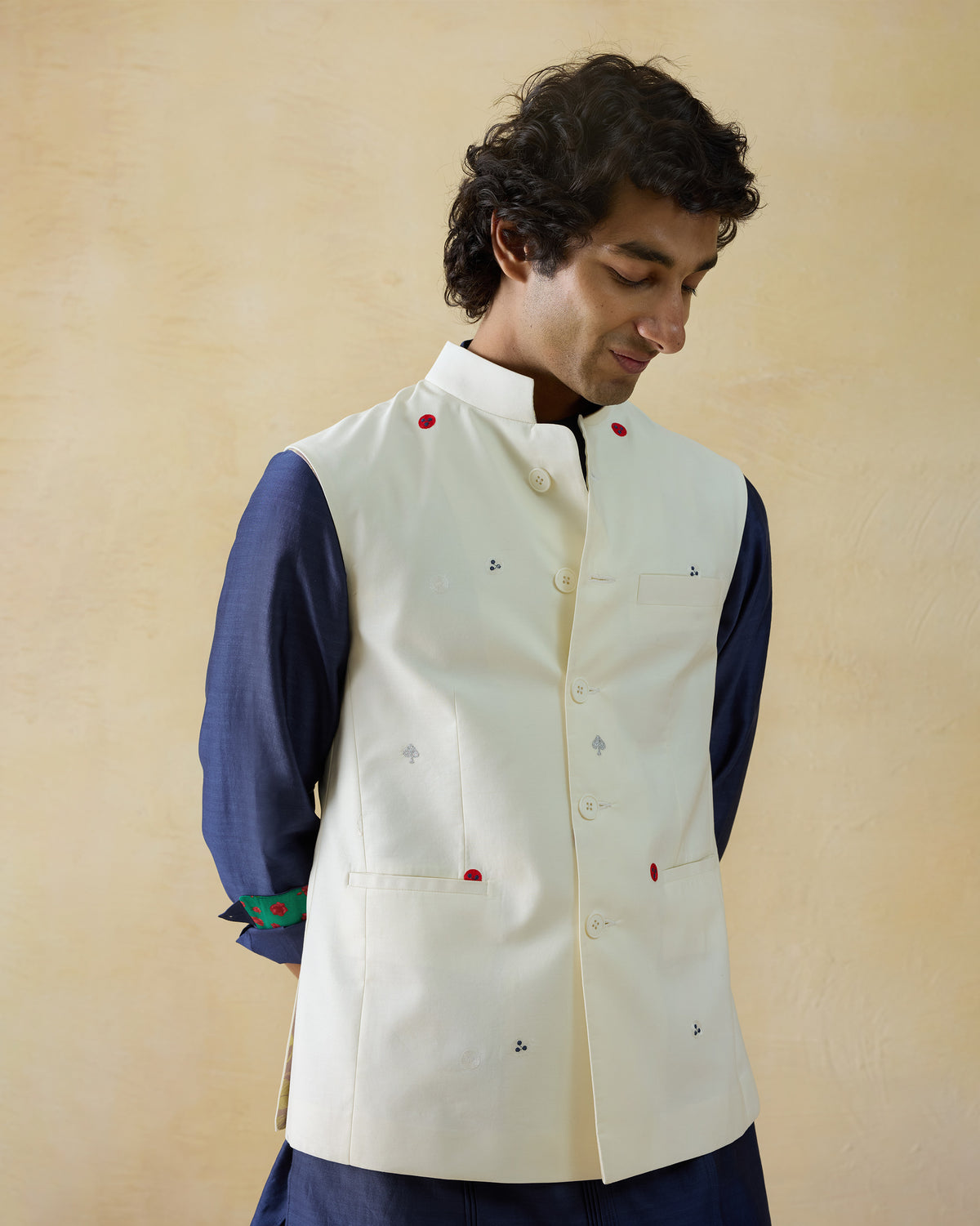 Nehru Jacket - Cotton Blend Classic Fit