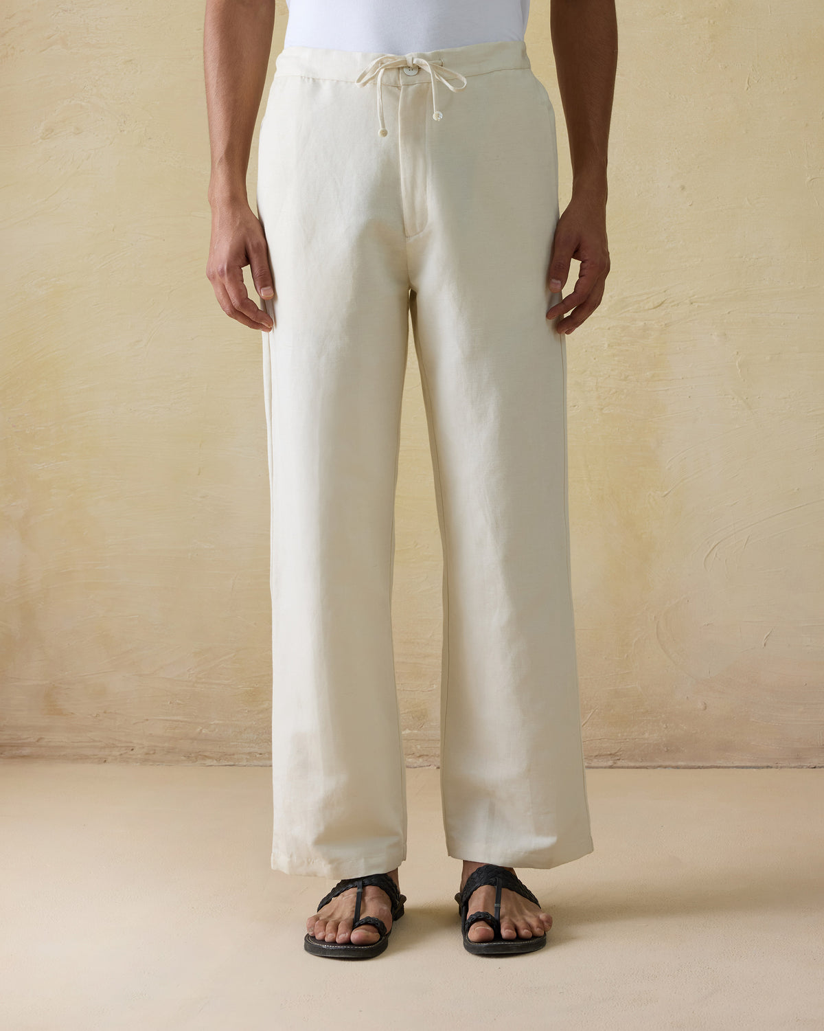 Aaram Pants - Cotton Blend Relaxed Fit