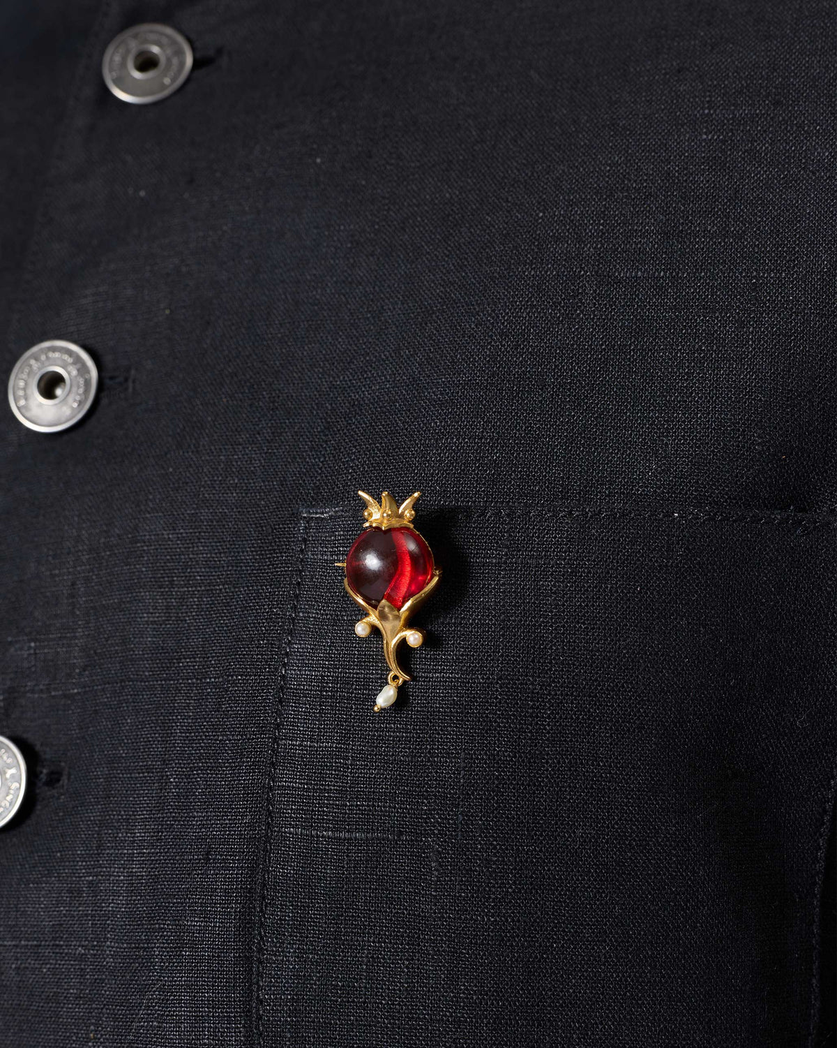 Pom Pearl Brooch - Gold
