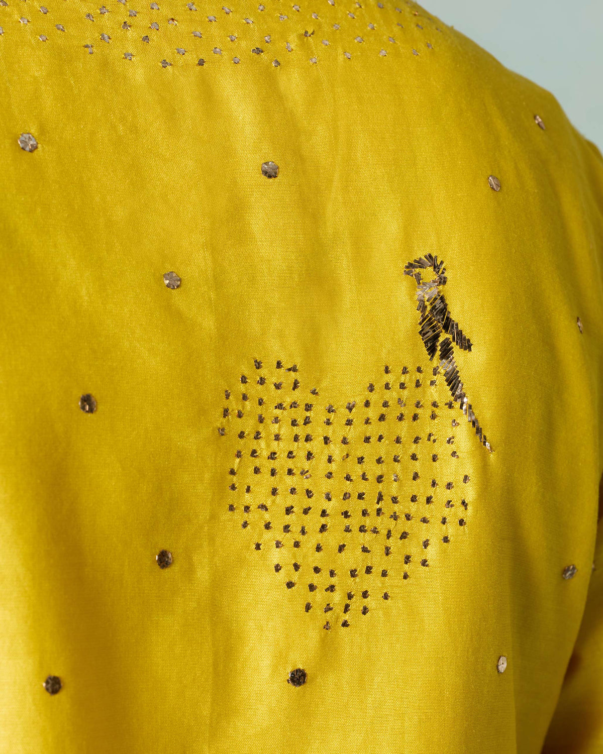 Baraati Kurti - Embroidered Mukaish Cotton Silk