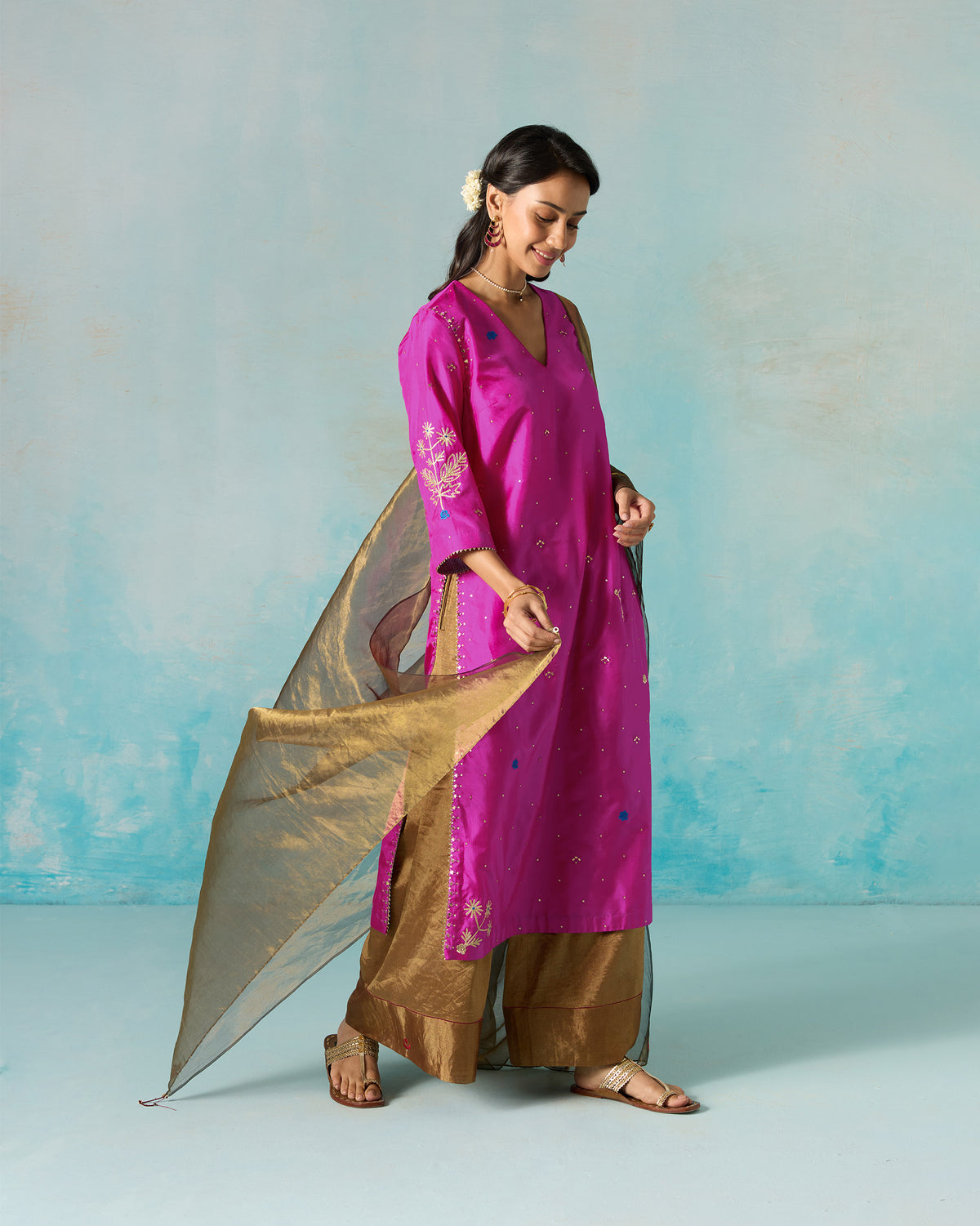Milni Kurta - Embroidered Silk