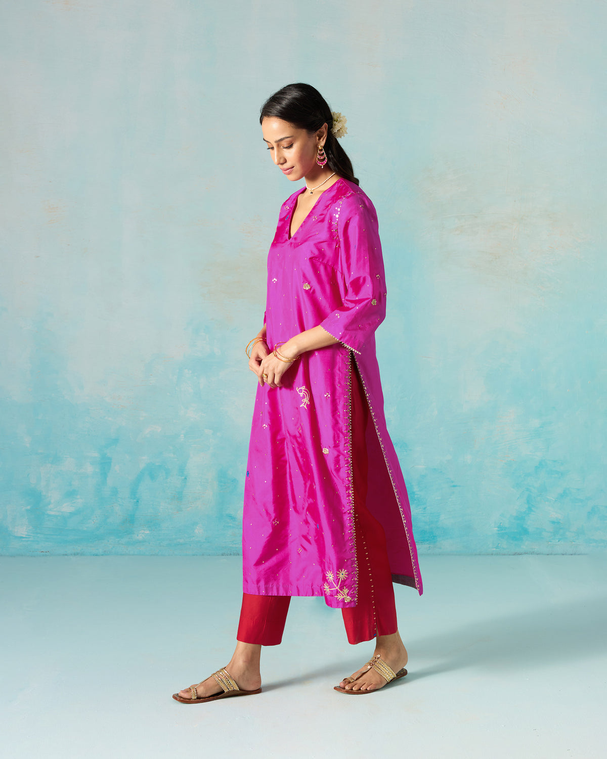 Milni Kurta - Embroidered Silk